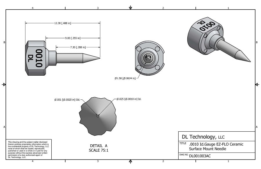 EZ-FLO Ceramic Surface Mount Needle | DL Technology – DL